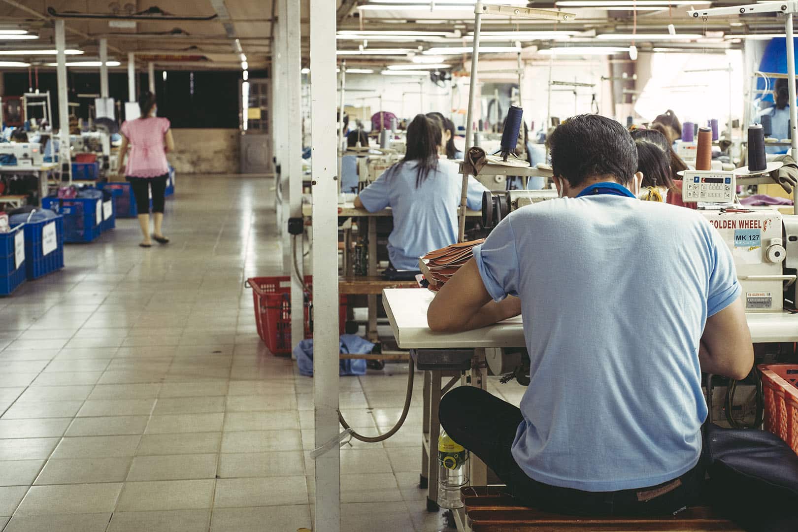 Headwear sewing