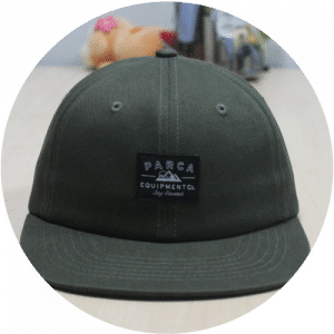 6 panel unstructured black woven patch