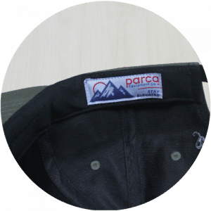 6 panel unstructured black woven patch-inside