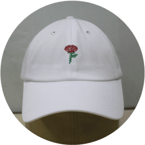 White-rose-baseball-6-panel-Front