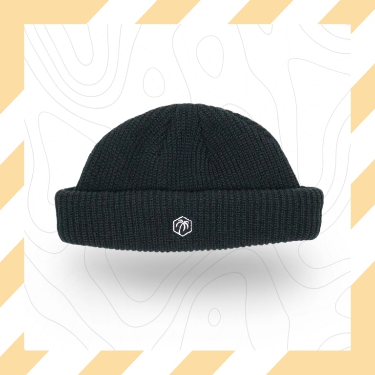 Logo Jacquard Short Beanie In White